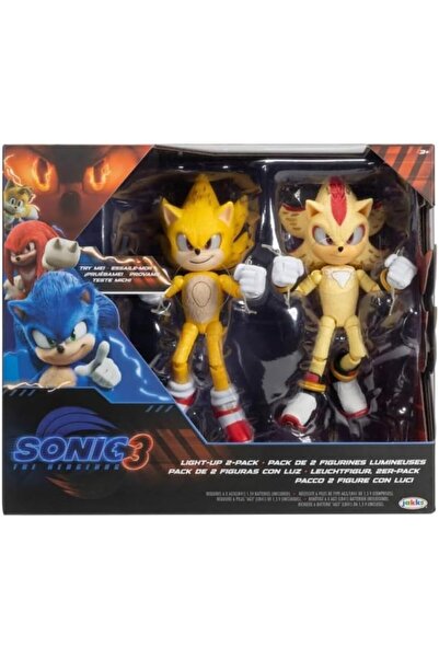 TOYTOPIA Sonic the Hedgehog 3 Light-Up Figure 2 Pack Super Sonic and Super Sh...