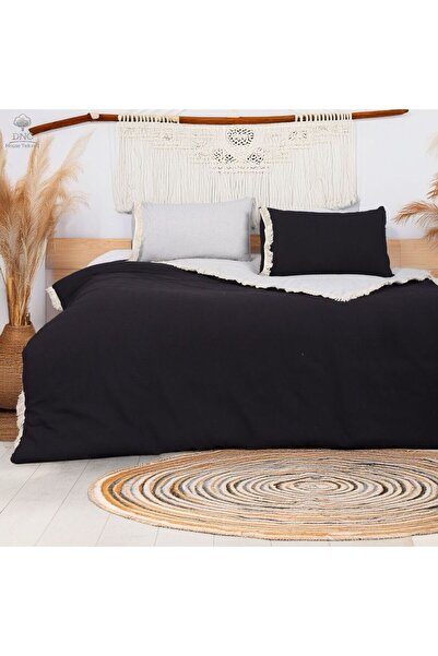 DNC home tekstil Gray Black King Size Duvet Cover Set