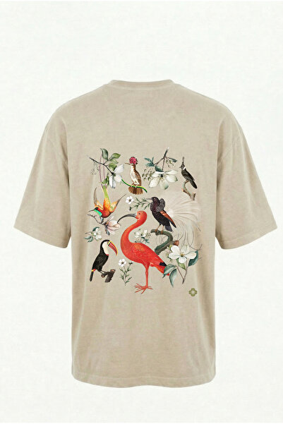 Dad&Children Unisex Arte Oversize T-Shirt Bone Beige