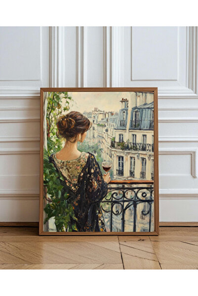 Tuba Decor Tablou într-o singură piesă cu ramă din lemn, o femeie frumoasă pe...