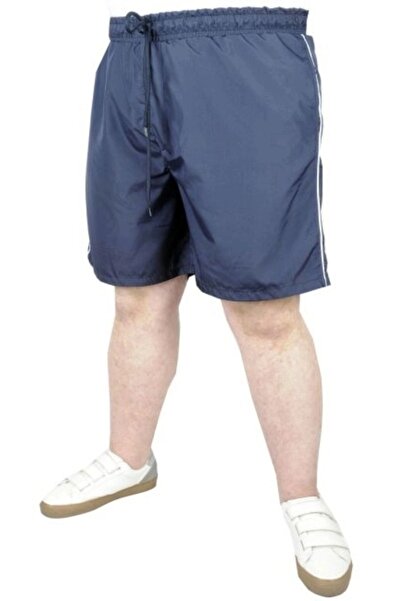 cusseli Plus Size Swim Shorts White Line 21451 Navy Blue