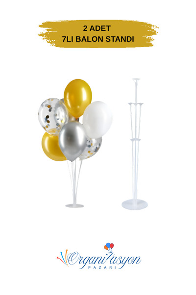 Organizasyon Pazarı 2 Pieces of 7-Piece Balloon Decoration Stand, Balloon Sta...