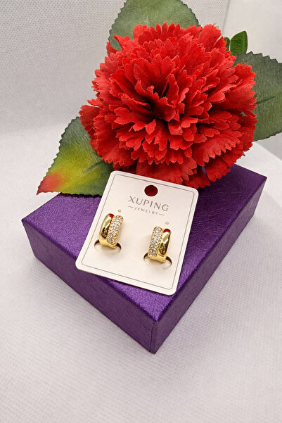 XUPING JEWELRY Jeweler's Series Zircon Stone and Simple Model Double Row Stee...