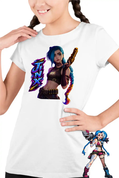 OEM Tricou Copii Fete Arcane Runeterra Jinx