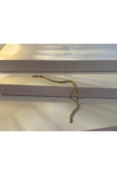 Xui Xuping İnce Burgu Çelik Bileklik 18 Cm/Gold Renk