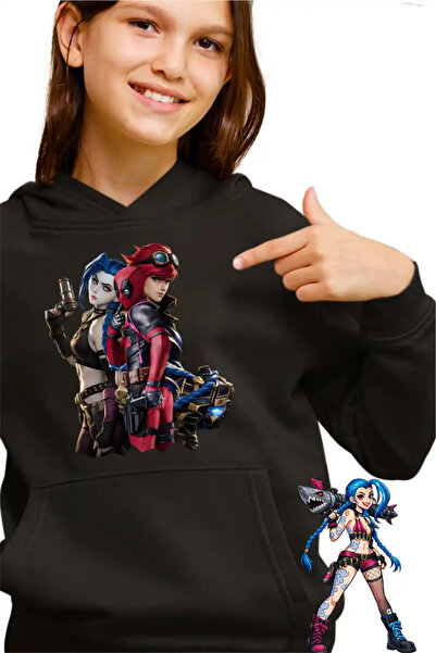 OEM Hanorac Copii Fete Jinx Vi Deadpool Arcane Runeterra