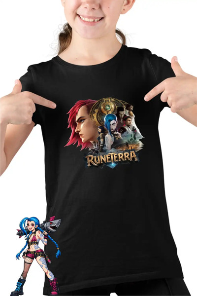OEM Tricou Copii Fete Runeterra Jinx Vi Arcane