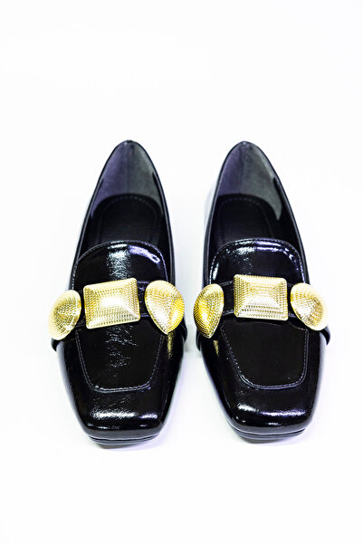 azza shoes حذاء باليه يومي مسطح أنيق من بيلا، ذهبي اللون، مزين بتفاصيل مشقوقة...