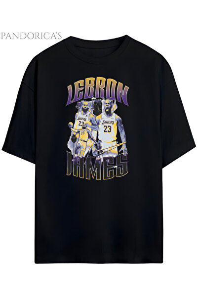 Grafftee Clothing Pandorica's LeBron James Tasarımı Baskılı Unisex Pamuklu T-...