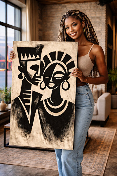My canvas Premium Seri Özel Tasarım Afro Etnik Kanvas Tablo Lüks duvar Dekora...