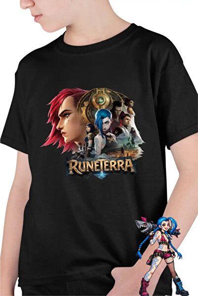 OEM Tricou Copii Baieti Runeterra Jinx Vi Arcane