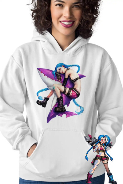 OEM Runeterra Women's Jinx Arcane Shark Hoodie