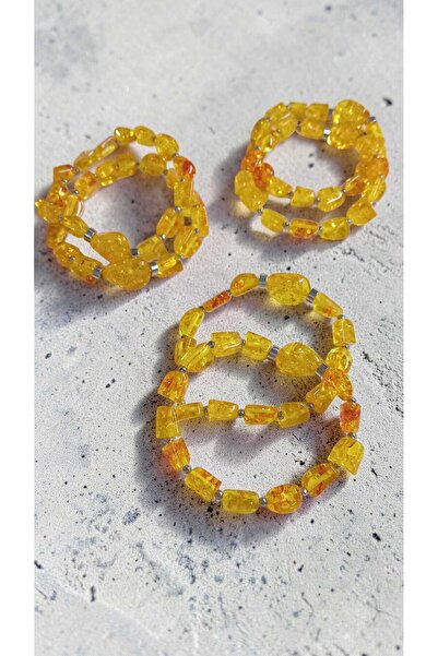 SUGÜLİNSHOP & HANDMADE JEWELRY Doğal Taş Kehribar Erkek Kadın Bileklik