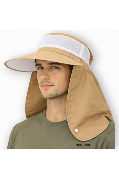 Mustran Unisex Uv Protection Wide Brim Nape Protection Summer Sun Hat Beach F...