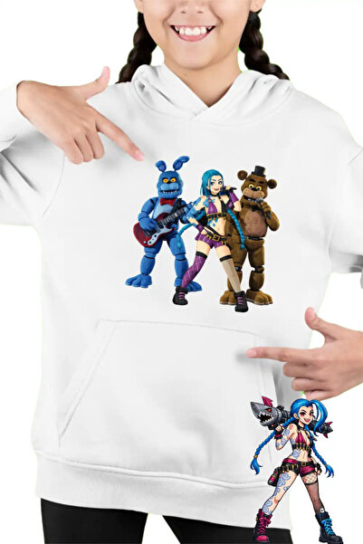 OEM Παιδικό Φούτερ με Κουκούλα για Κορίτσια Jinx Fnaf Arcane Fredy Runeterra