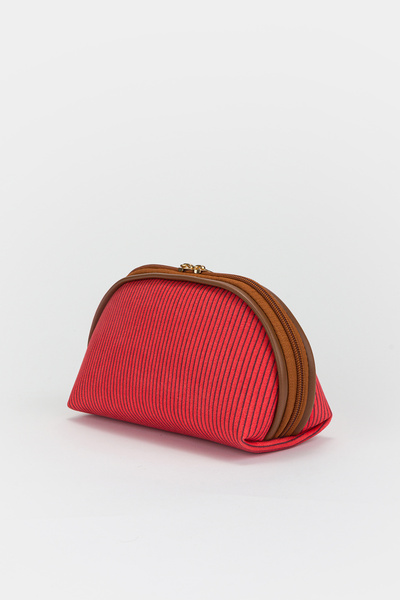 Lui Baby Triangle Makeup and Organizer Bag with Stylish Textured Fabric and Z...