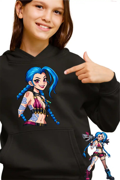 OEM Детски суичър за момичета Jinx Arcane Runeterra