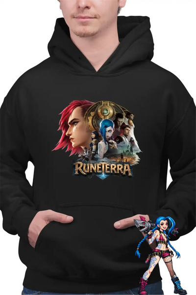 OEM Men's Hoodie Runeterra Jinx Vi Arcane