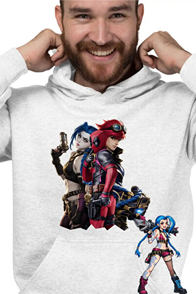 OEM Men's Hoodie Jinx Vi Deadpool Arcane Runeterra