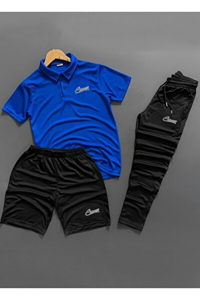 NOFLEN Polo Collar 3-Piece Chicago Men's Scuba Bottom and Top Tracksuit Set