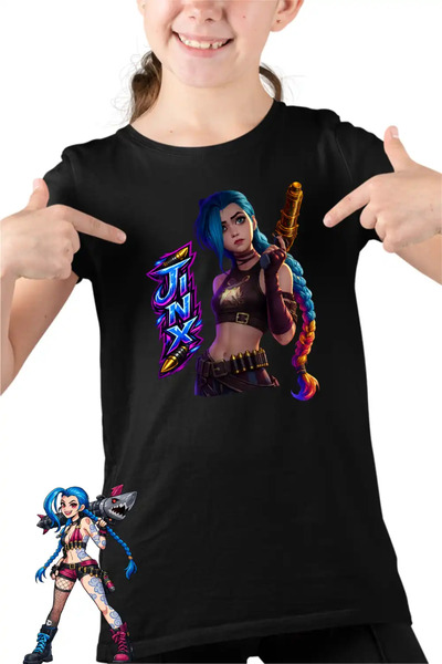 OEM Tricou Copii Fete Arcane Runeterra Jinx