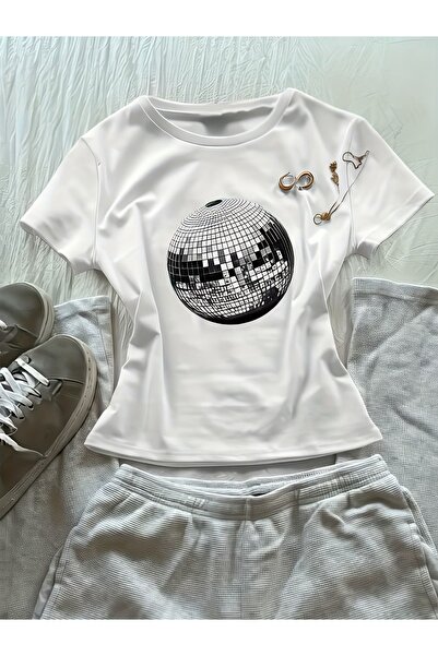 Toum Kemer Boy Disco Ball Crop Blouse