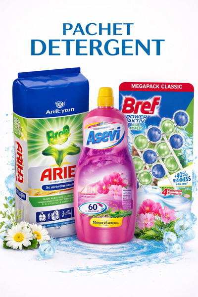 Ariel Pachet Complet Curățenie: Detergent 10kg + Balsam Rufe Asevi Zen + Odor...