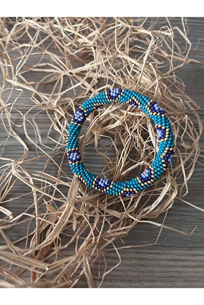 BTU EL YAPIMI ÖRGÜ KUM BONCUK NAZAR BONCUKLU BİLEKLİK