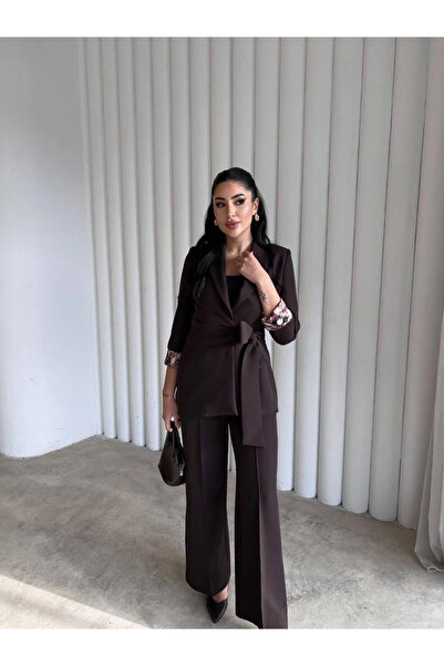 Göker Life Γυναικείο Σετ Κοστουμιού 'Εσπρέσο' με Ζώνη Σύσφιξης & Ψηλόμεσο Παν...