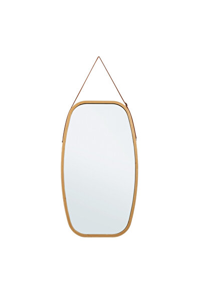 Bizzotto Brown Bamboo Wall Mirror Desty 43.5x1.5x77 cm