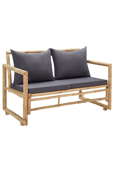 vidaxl Bancă de grădină cu perne, 115 cm, bambus