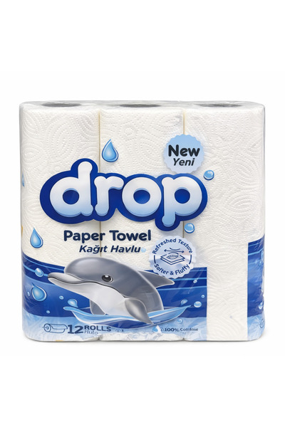 Drop 12 لفة من المناشف الورقية