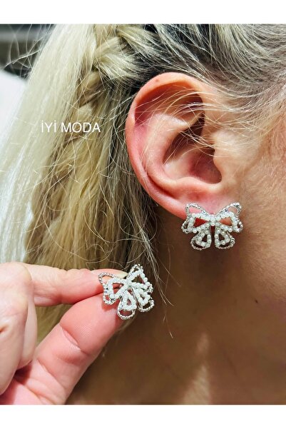 İYİ MODA Pearl Embellished Butterfly Bow Earrings
