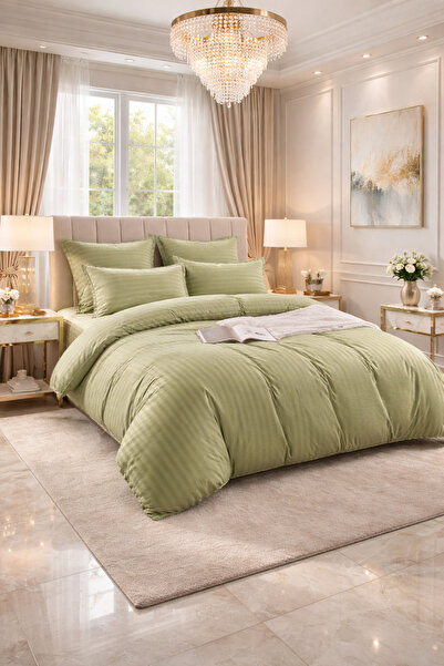 Casa Pucioasa Damask Finet Bedding Set 6 Pieces, Fitted Sheet, 230x250 elasti...