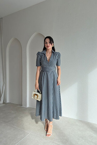 Sorridi Plaid Midi Belted Dress