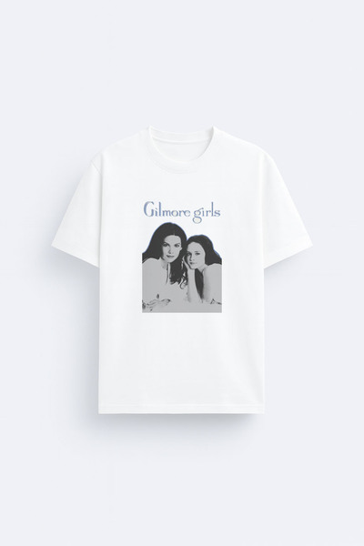 AYDESİGN Μπλουζάκι Gilmore Girls με στάμπα και λαιμόκοψη ποδηλάτου σε λευκό χ...