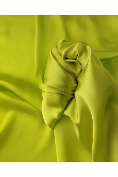 Kumaş Parça Țesătură satinată pentru căptușeală în culoarea verde neon Lățime...