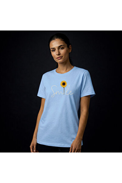 VODEXA Υπερμεγέθη T-Shirt SMİLE με στάμπα, 100% βαμβακερό, άνετη εφαρμογή