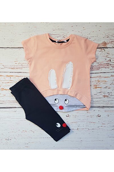 Miniworld Baby Girls' summer set, bunny pattern, 2 pieces, t-shirt and tights...