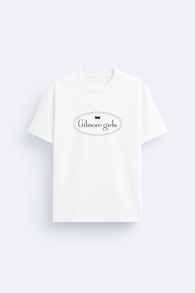 AYDESİGN Μπλουζάκι Gilmore Girls με στάμπα και λαιμόκοψη ποδηλάτου σε λευκό χ...