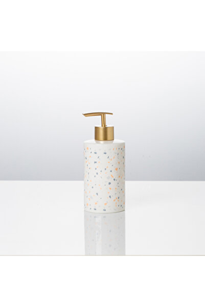 Malooki Terrazzo liquid soap dispenser – white porcelain with terrazzo patter...