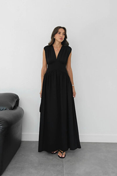 Sorridi V-Neck Waist-Slit Long Dress