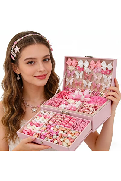 Generic 534PCS Girls Hair Accessories Kit – Bows Clips Bands Rubber Set Rando...