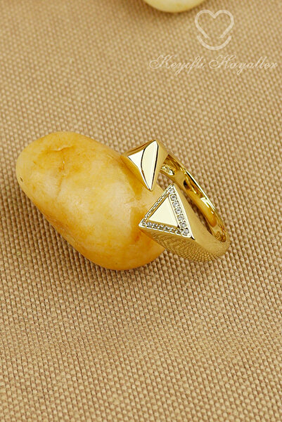 Keyifli Hayaller خاتم Xuping VIP - خاتم أنيق من Xuping بتصميم مثلث مرصع بحجر ...