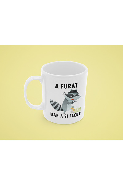 specialgift Cană personalizată „A furat”, ceramică, Albă 325 ml