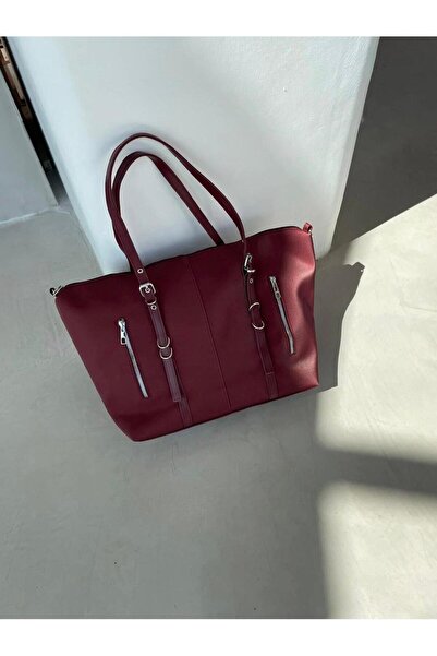 DEZ STORE Geantă de umăr elegantă, cu detalii și închidere cu fermoar