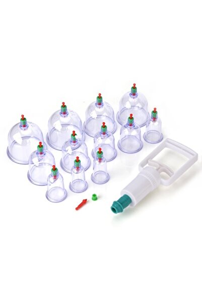 Trendily Set de 12 ventuze de masaj cu pompă de aspirație