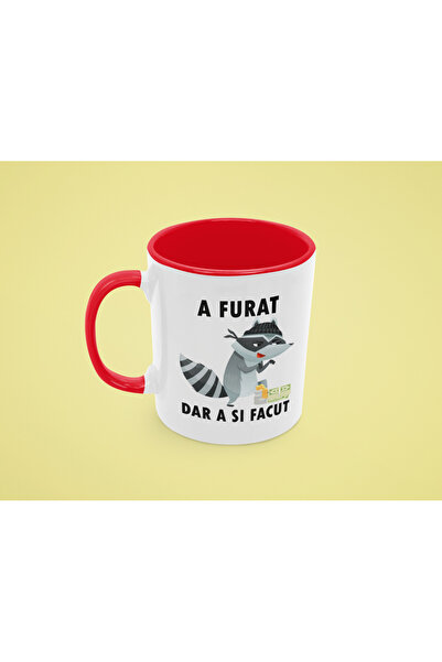 specialgift Personalized mug "He stole", ceramic, red 325 ml