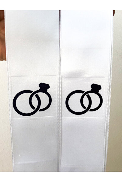 hemdemhediyelik Black color ring symbol printed jewelry ribbon for bride and ...