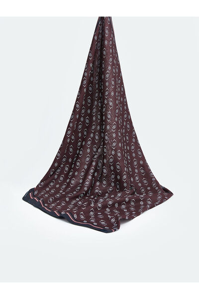 LC Waikiki Alita City Lcw Modest Burgundy Voile Printed Women's Shawl with a ...